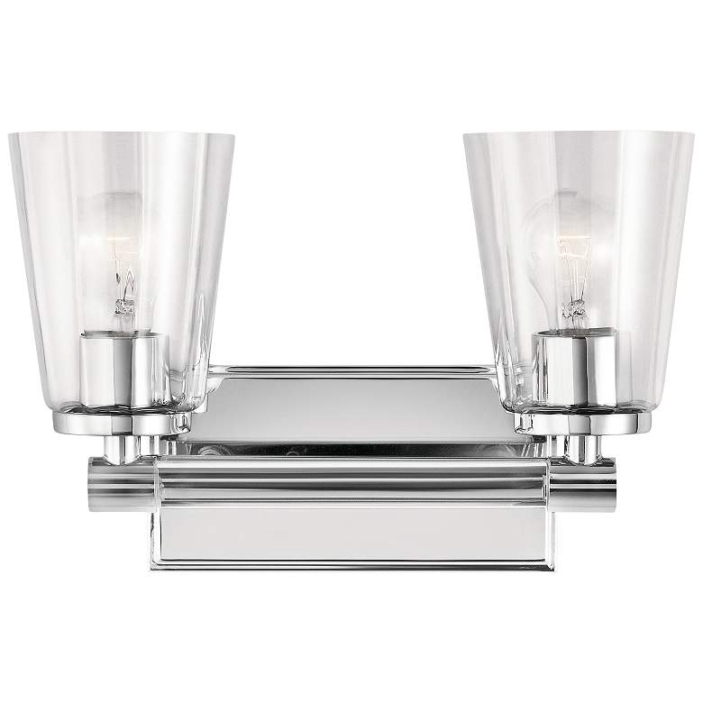Image 1 Kichler Audrea 9 1/2" High Chrome 2-Light Wall Sconce