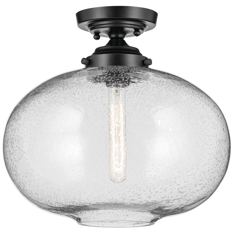 Image 1 Kichler Avery 14 1/2" Black Globe Ceiling Light