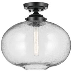 Kichler Avery 14 1/2" Black Globe Ceiling Light