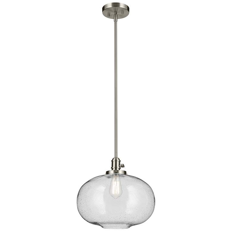 Image 1 Kichler Avery 14 1/2" Wide Brushed Nickel Clear Glass Globe Pendant