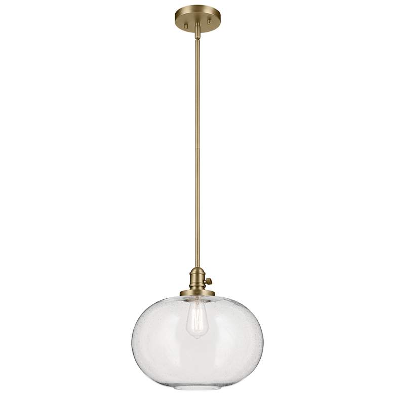 Image 1 Kichler Avery 14 1/2" Wide Natural Brass Clear Glass Globe Pendant