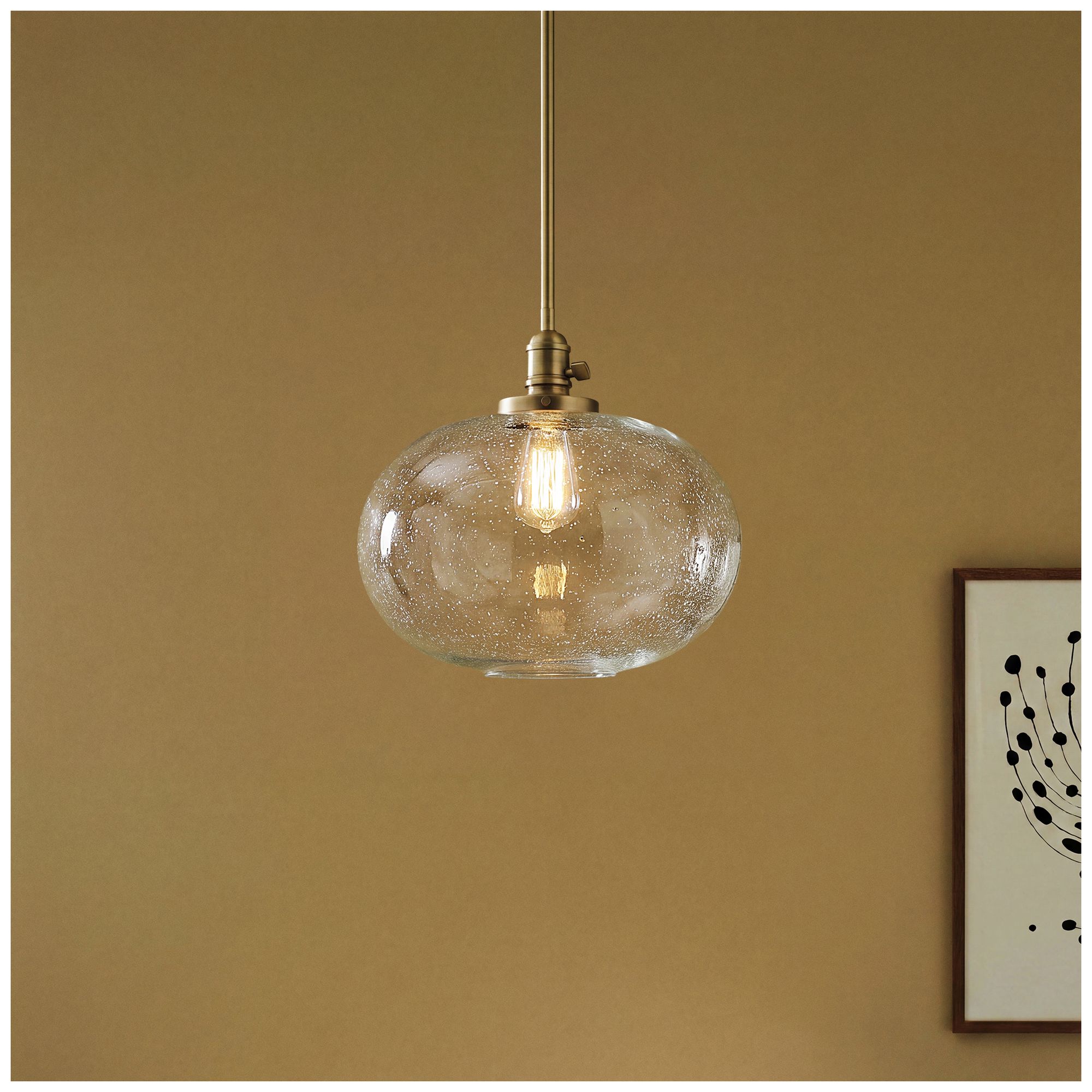 Image 2 Kichler Avery 14 1/2" Wide Natural Brass Clear Glass Globe Pendant more views