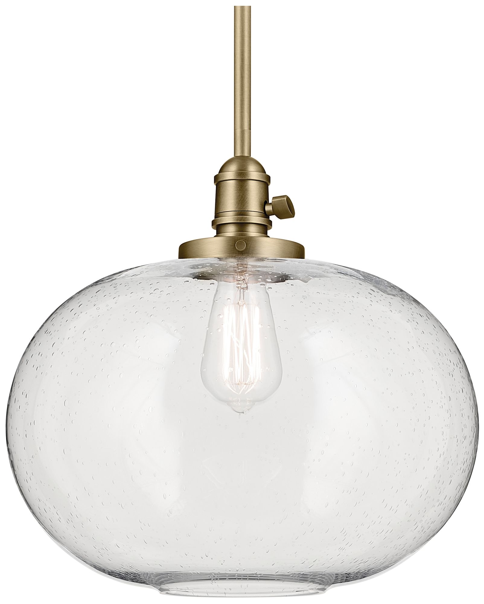 Image 3 Kichler Avery 14 1/2" Wide Natural Brass Clear Glass Globe Pendant more views