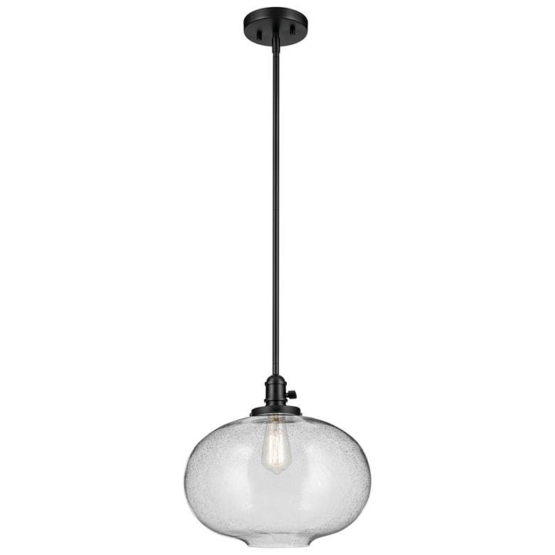 Image 1 Kichler Avery 14" Wide Black and Clear Glass Pendant Light