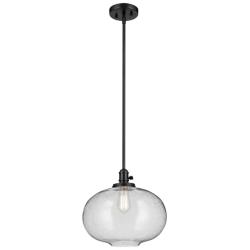 Kichler Avery 14" Wide Black and Clear Glass Pendant Light