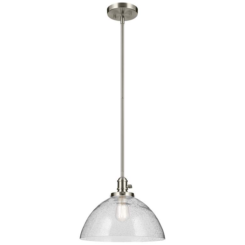 Image 1 Kichler Avery 14" Wide Brushed Nickel and Seeded Glass Dome Pendant