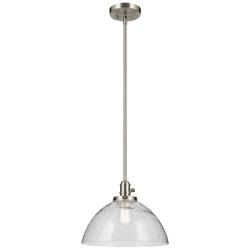 Kichler Avery 14" Wide Brushed Nickel and Seeded Glass Dome Pendant