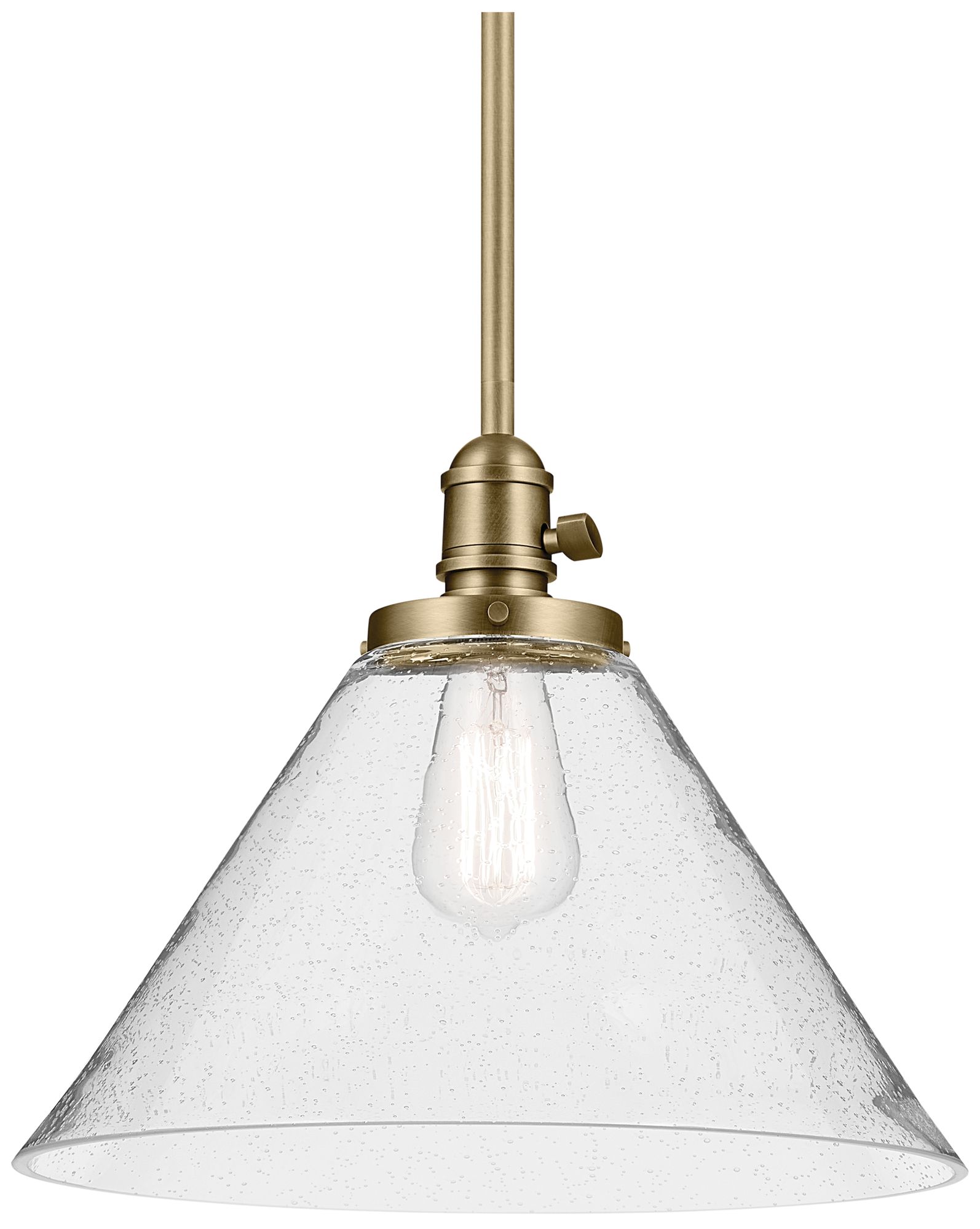 Image 3 Kichler Avery 14" Wide Natural Brass Cone Pendant Light more views