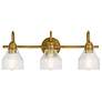 2_Kichler Avery 24"W Natural Brass 3-Light Vanity Bath Light more views