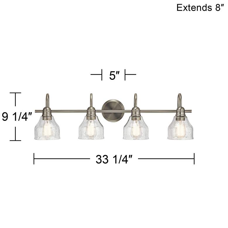 Image 4 Kichler Avery 33 1/4" Wide Brushed Nickel 4-Light Bath Light more views