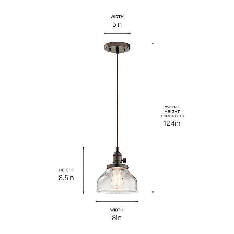 Image 3 Kichler Avery™ 8" Wide Olde Bronze Bell Mini Pendant Light more views