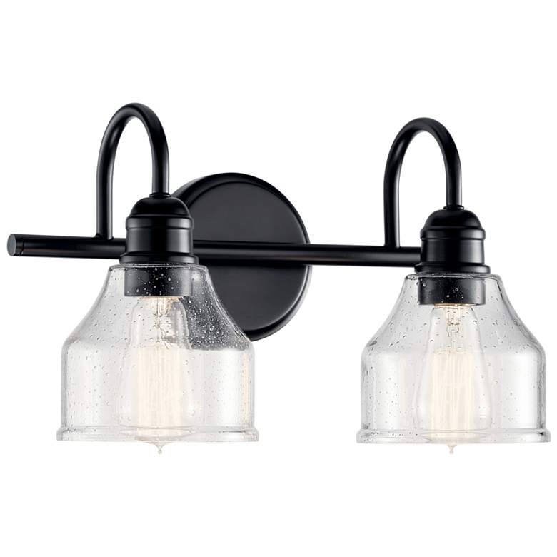 Image 1 Kichler Avery 9 1/2" High Black 2-Light Wall Sconce