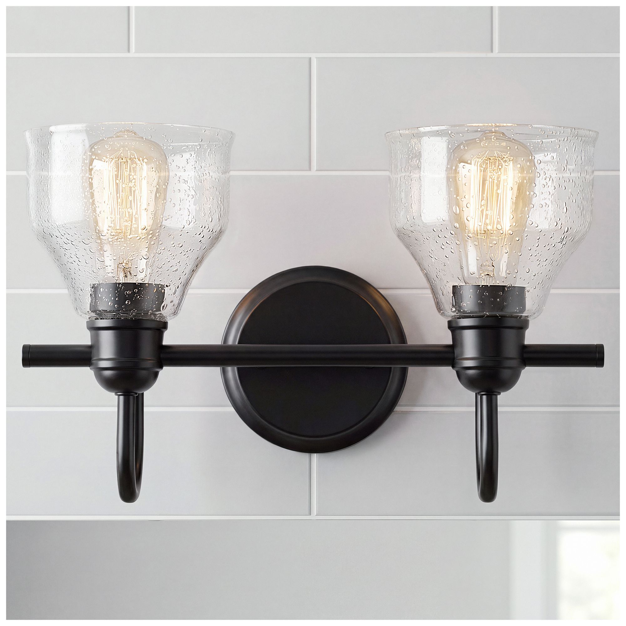 Image 2 Kichler Avery 9 1/2" High Black 2-Light Wall Sconce more views