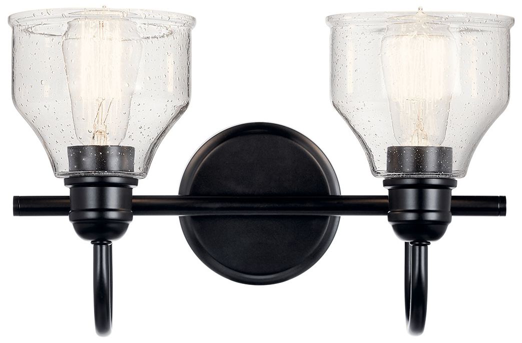 Image 3 Kichler Avery 9 1/2" High Black 2-Light Wall Sconce more views