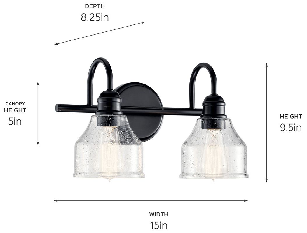 Image 6 Kichler Avery 9 1/2" High Black 2-Light Wall Sconce more views
