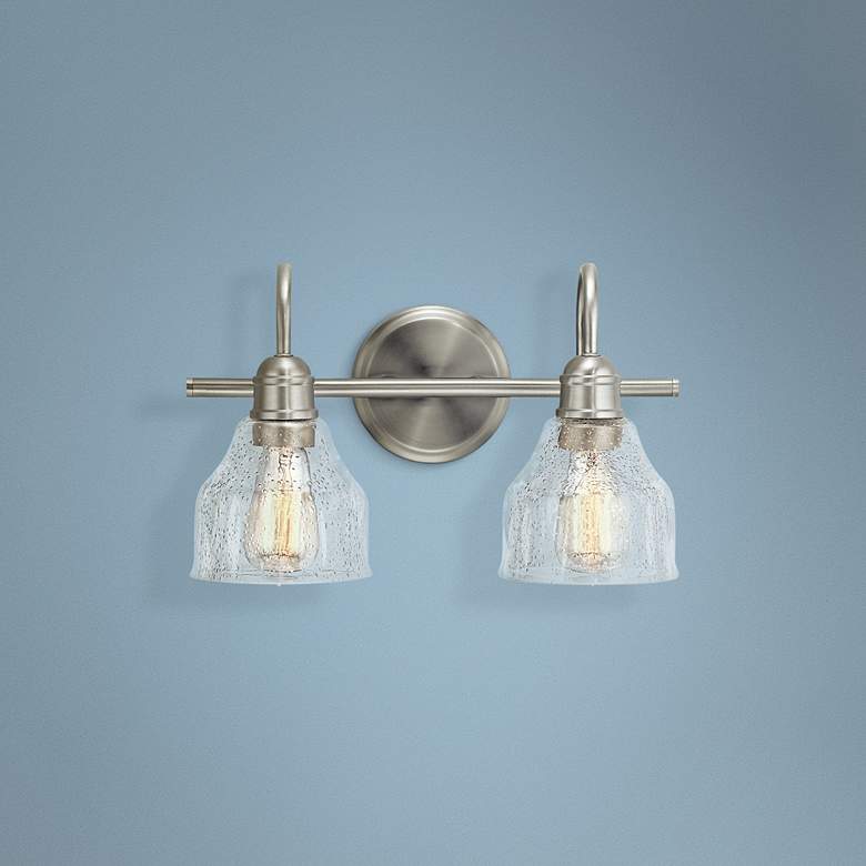 Image 1 Kichler Avery 9 1/4 inch High Brushed Nickel 2-Light Wall Sconce