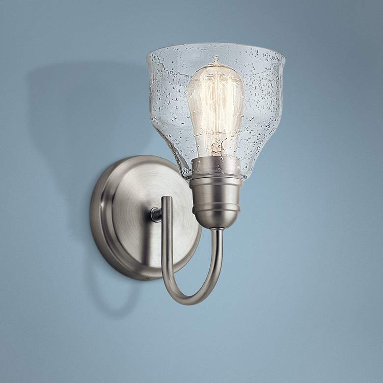 Image 1 Kichler Avery 9 1/4" High Brushed Nickel Wall Sconce