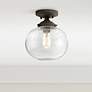 1_Kichler Avery 9 3/4" Wide Olde Bronze Seeded Glass Ceiling Light