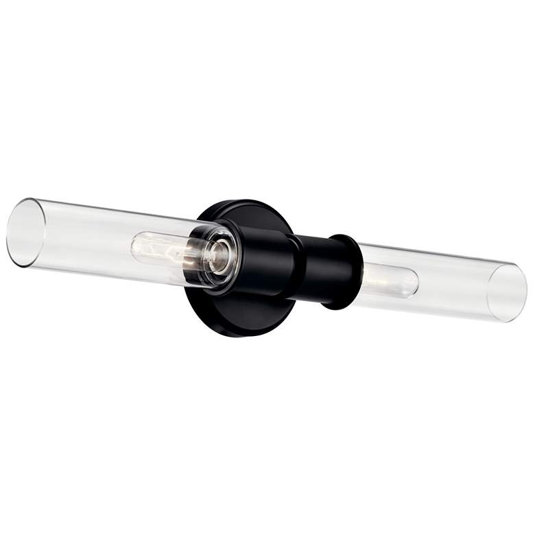 Image 1 Kichler Aviv 24" 2-Light Black Finish Wall Sconce