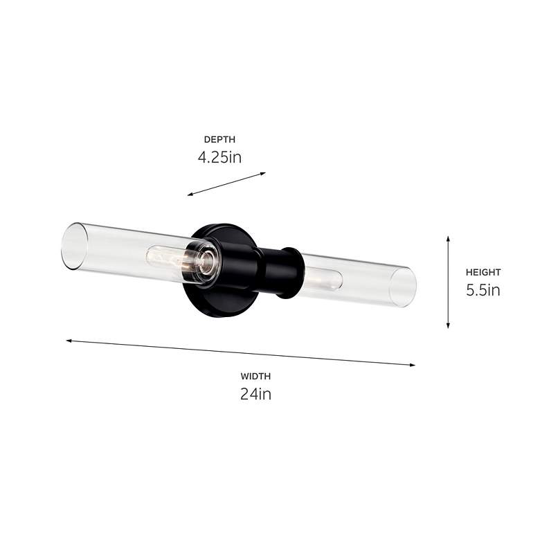 Image 5 Kichler Aviv 24" 2-Light Black Finish Wall Sconce more views
