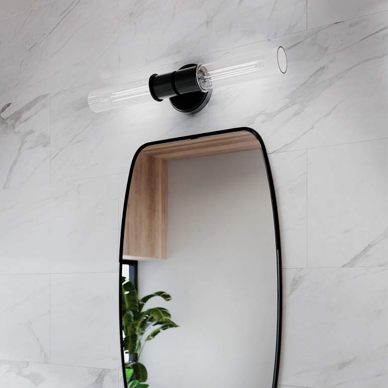 Image 7 Kichler Aviv 24" 2-Light Black Finish Wall Sconce more views