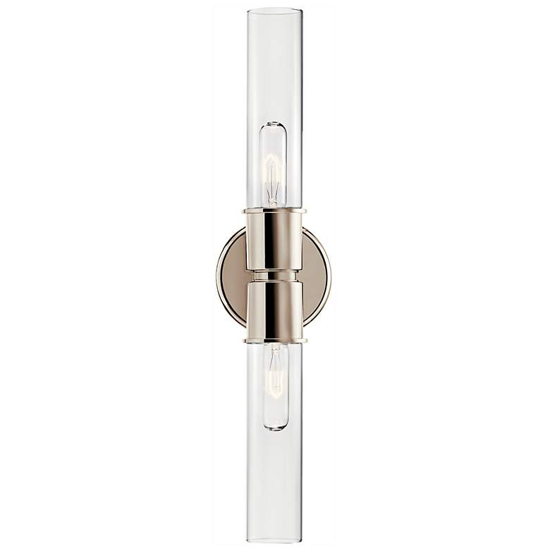 Image 5 Kichler Aviv 24" Wide 2-Light Polished Nickel Clear Glass Wall Sconce more views