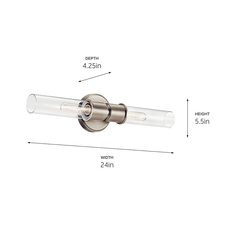 Image 5 Kichler Aviv 24" Wide Brushed Nickel 2-Light Bath Light more views