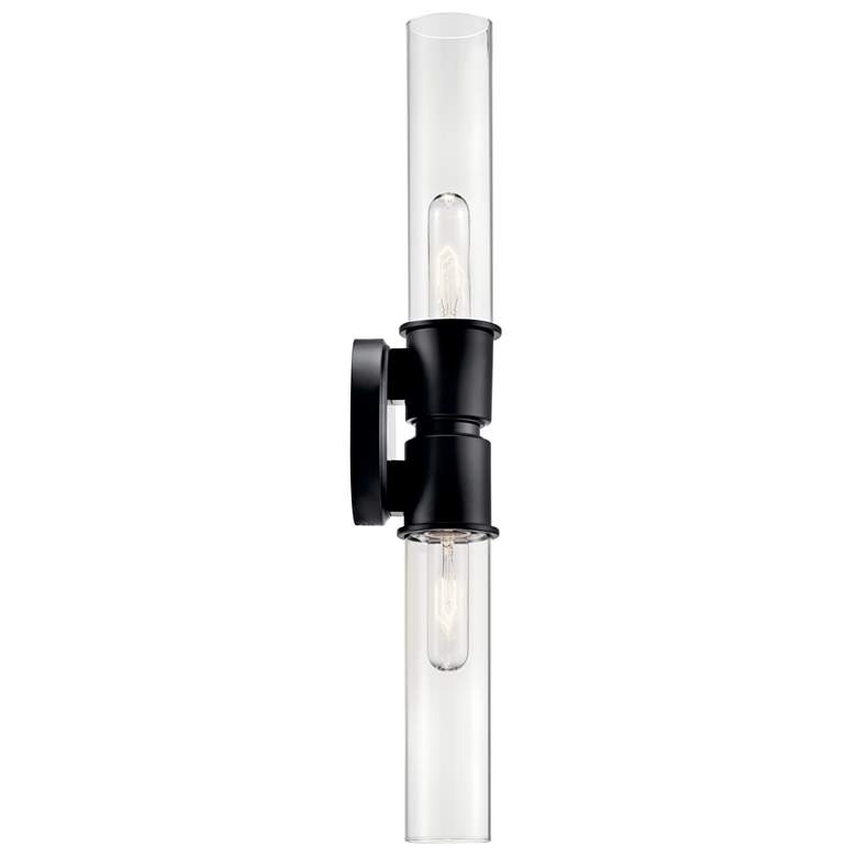 Image 3 Kichler Aviv 24" Wide Matte Black Finish Clear Glass Wall Sconce more views