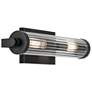 Thumbnail1 of Kichler Azores 16" 2-Light Clear Fluted Glass and Black Wall Sconce