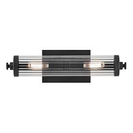 Image2 of Kichler Azores 16" 2-Light Clear Fluted Glass and Black Wall Sconce more views