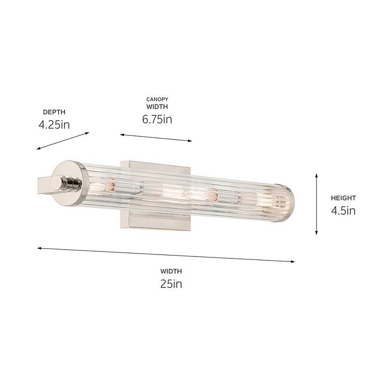 Image 4 Kichler Azores 25" Wide Polished Nickel Linear Bath Light more views