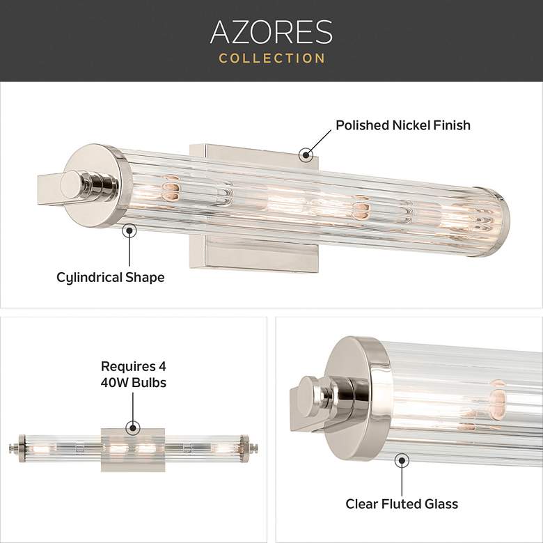 Image 5 Kichler Azores 25" Wide Polished Nickel Linear Bath Light more views