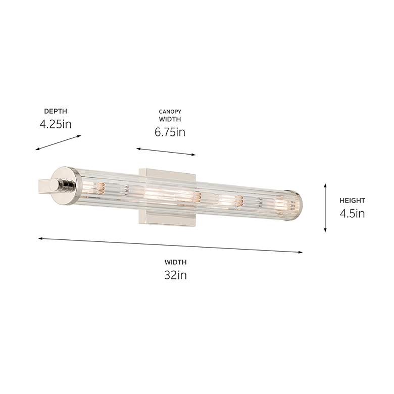 Image 3 Kichler Azores 32" Wide Polished Nickel Linear Bath Light more views