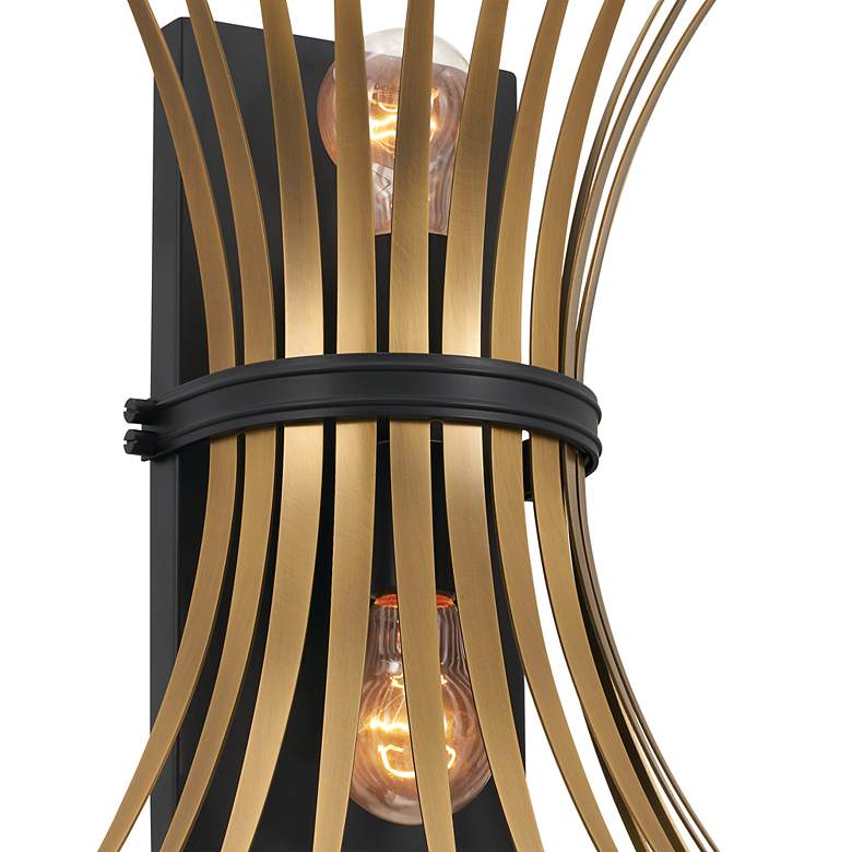 Image 5 Kichler Baile 16 1/4" High Black Brass 2-Light Wall Scone more views