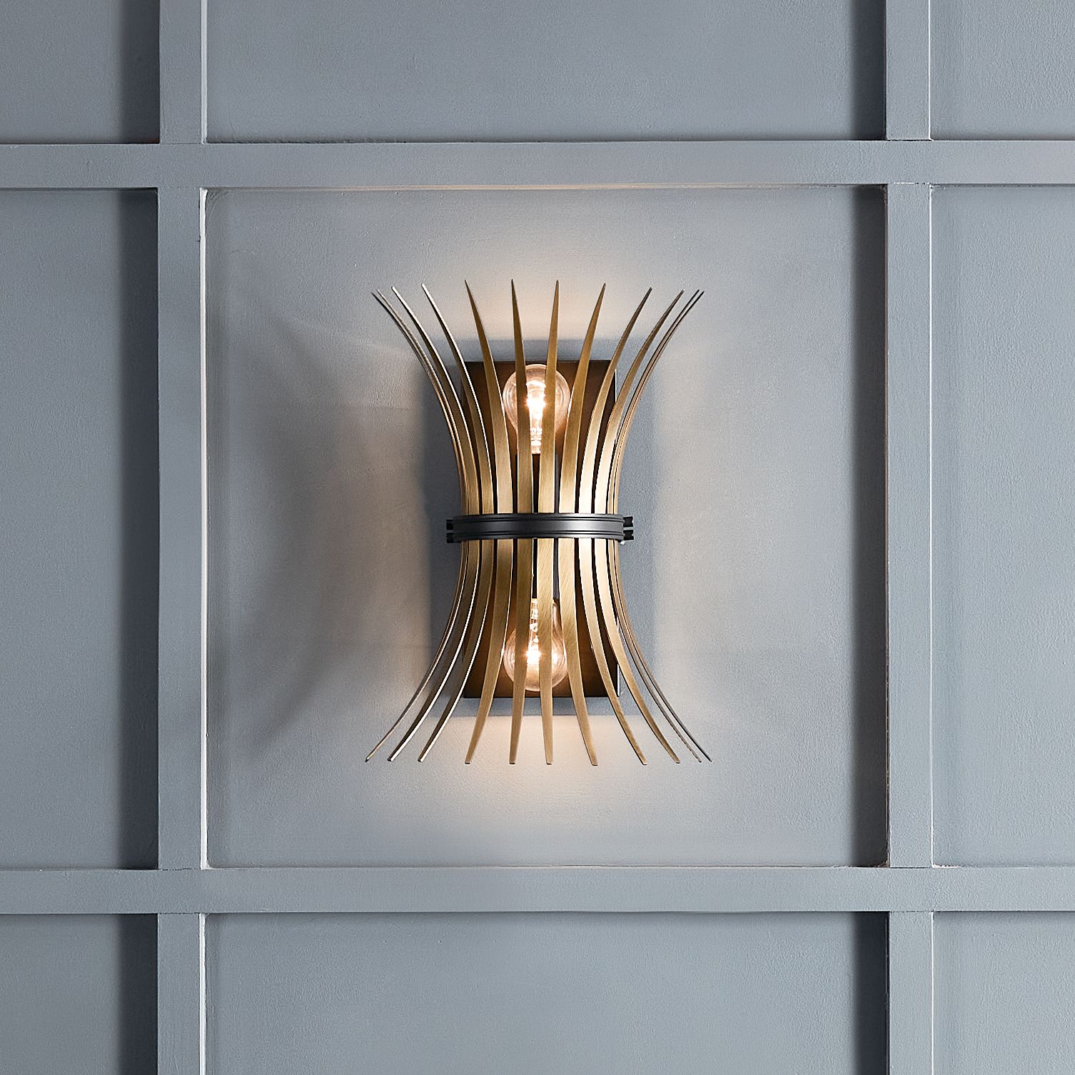 Kichler Baile 16 1/4" High Black Brass 2-Light Wall Scone in scene