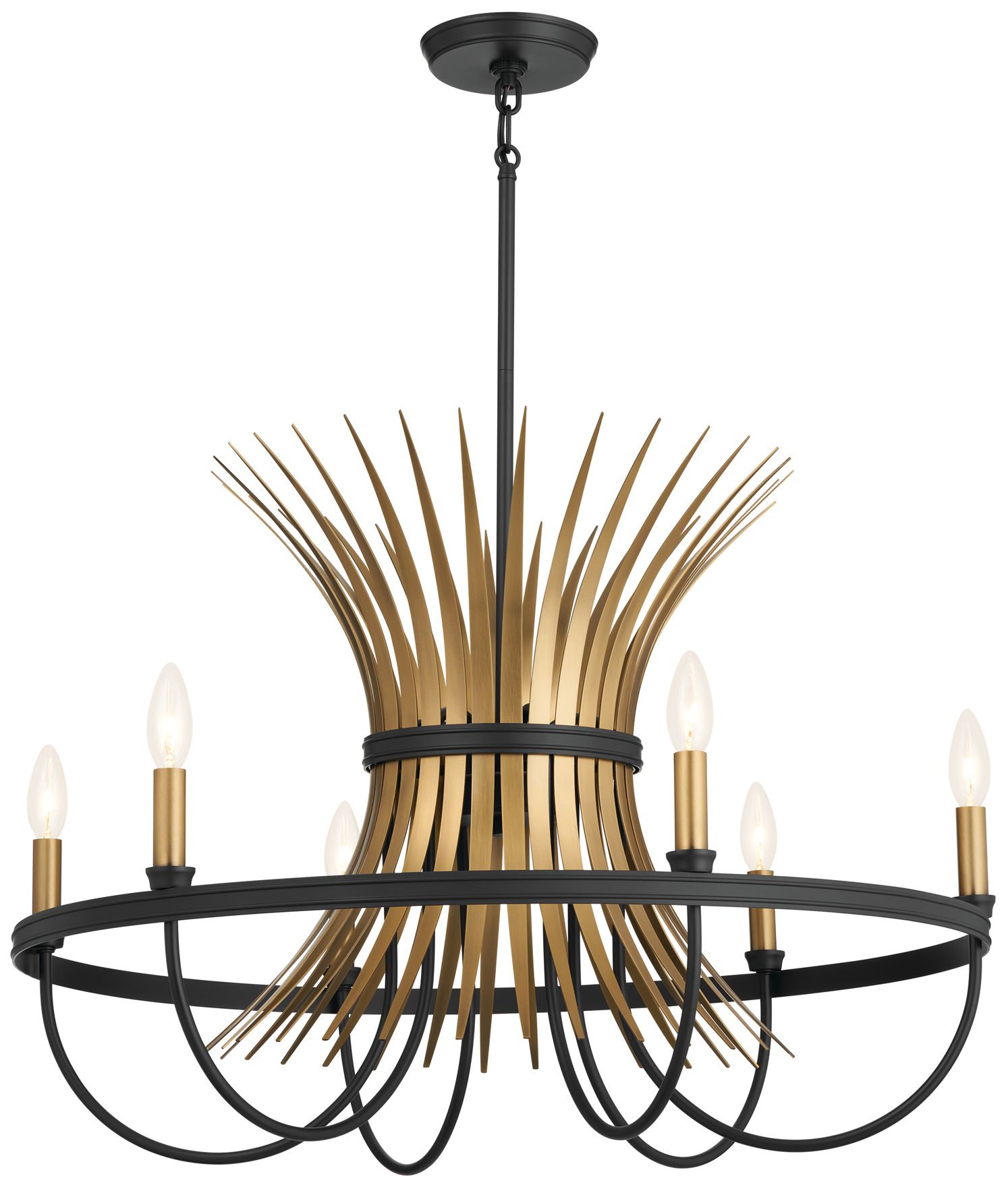 Kichler Baile 29 1/4" Wide Black Brass 6-Light Chandelier