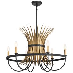Kichler Baile 29 1/4" Wide Black Brass 6-Light Chandelier