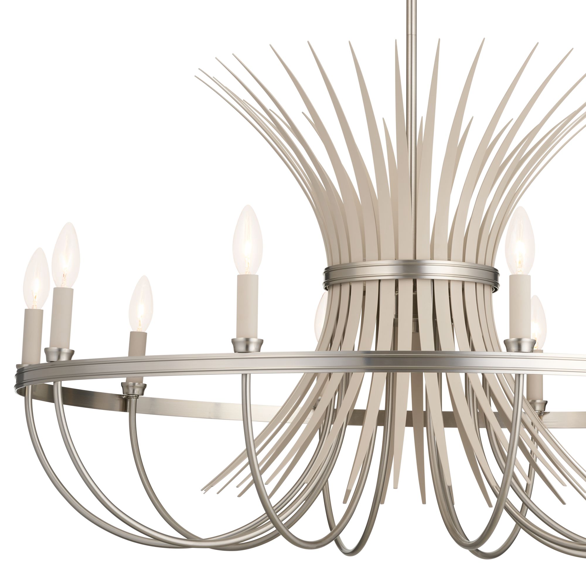 Thumbnail2 of Kichler Baile 37" Wide 9-Light Brushed Nickel Open Arm Chandelier more views