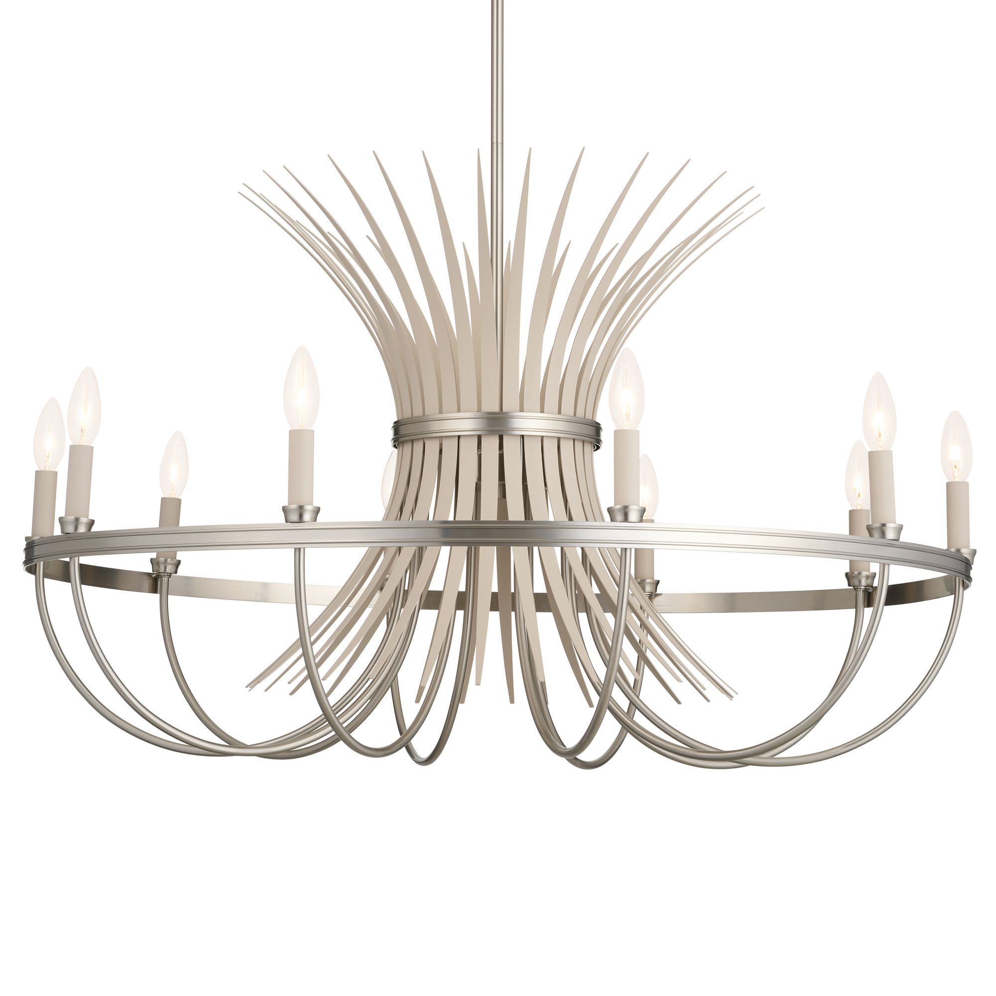 Thumbnail3 of Kichler Baile 37" Wide 9-Light Brushed Nickel Open Arm Chandelier more views