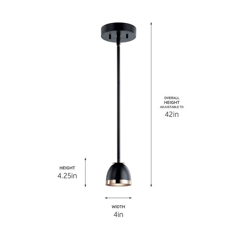 Image 4 Kichler Baland Black Mini Pendant 1Lt LED more views