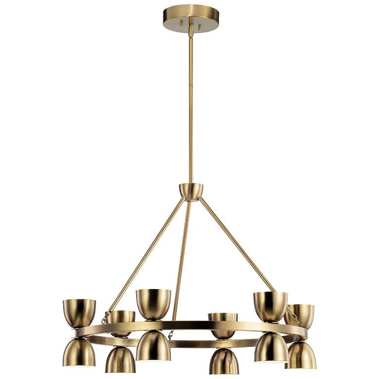 Image 2 Kichler Baland Brushed Natural Brass Chandelier 12Lt LED