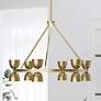 1_Kichler Baland Brushed Natural Brass Chandelier 12Lt LED