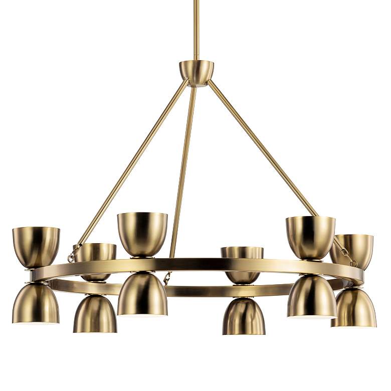 Image 3 Kichler Baland Brushed Natural Brass Chandelier 12Lt LED more views