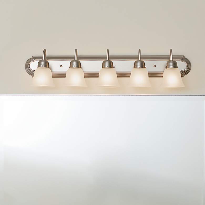 Image 1 Kichler Barnes 36" Wide Brushed Nickel 5-Light Bath Light