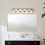 6_Kichler Barnes 36" Wide Brushed Nickel 5-Light Bath Light more views