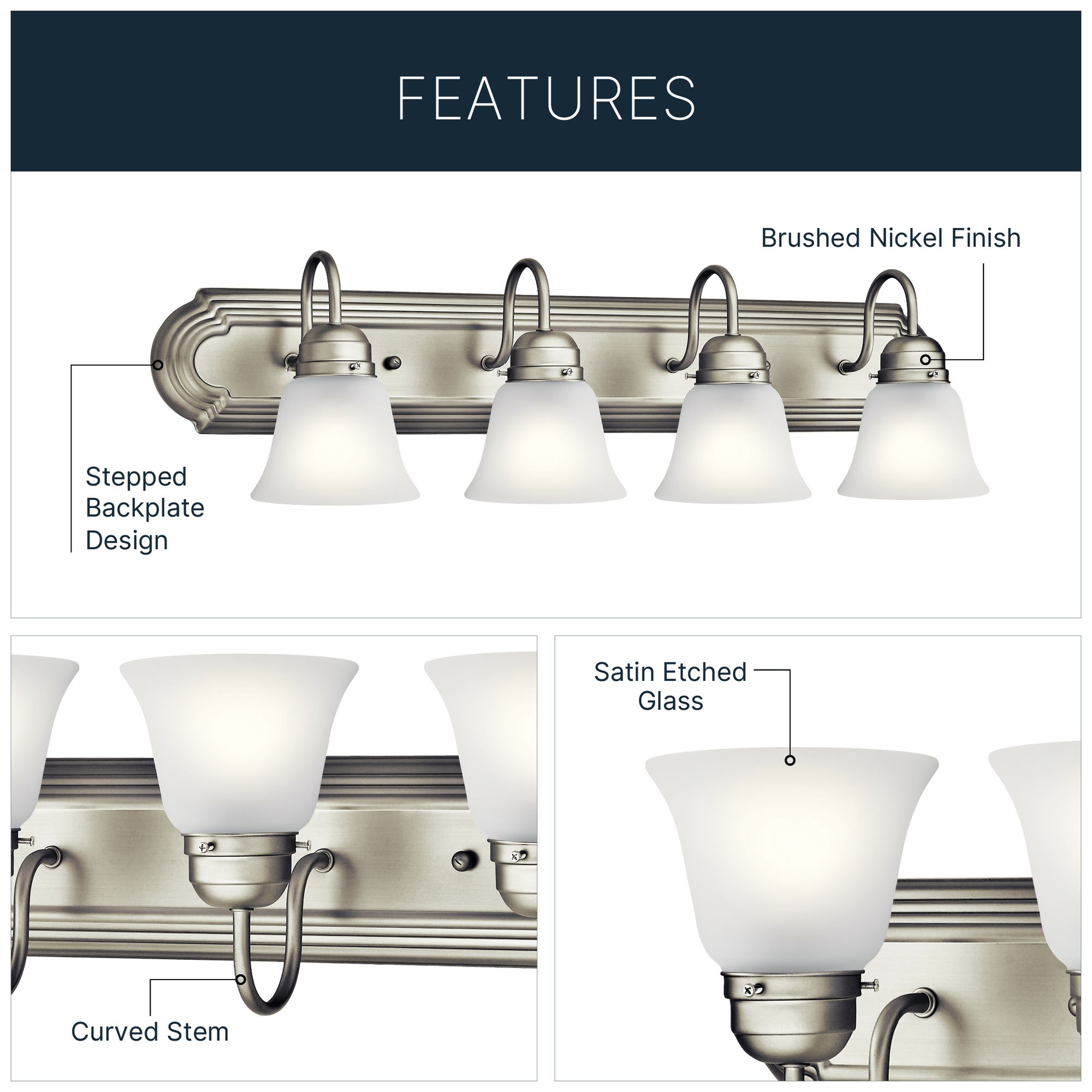 Kichler Barnes 36" Wide Brushed Nickel 5-Light Bath Light