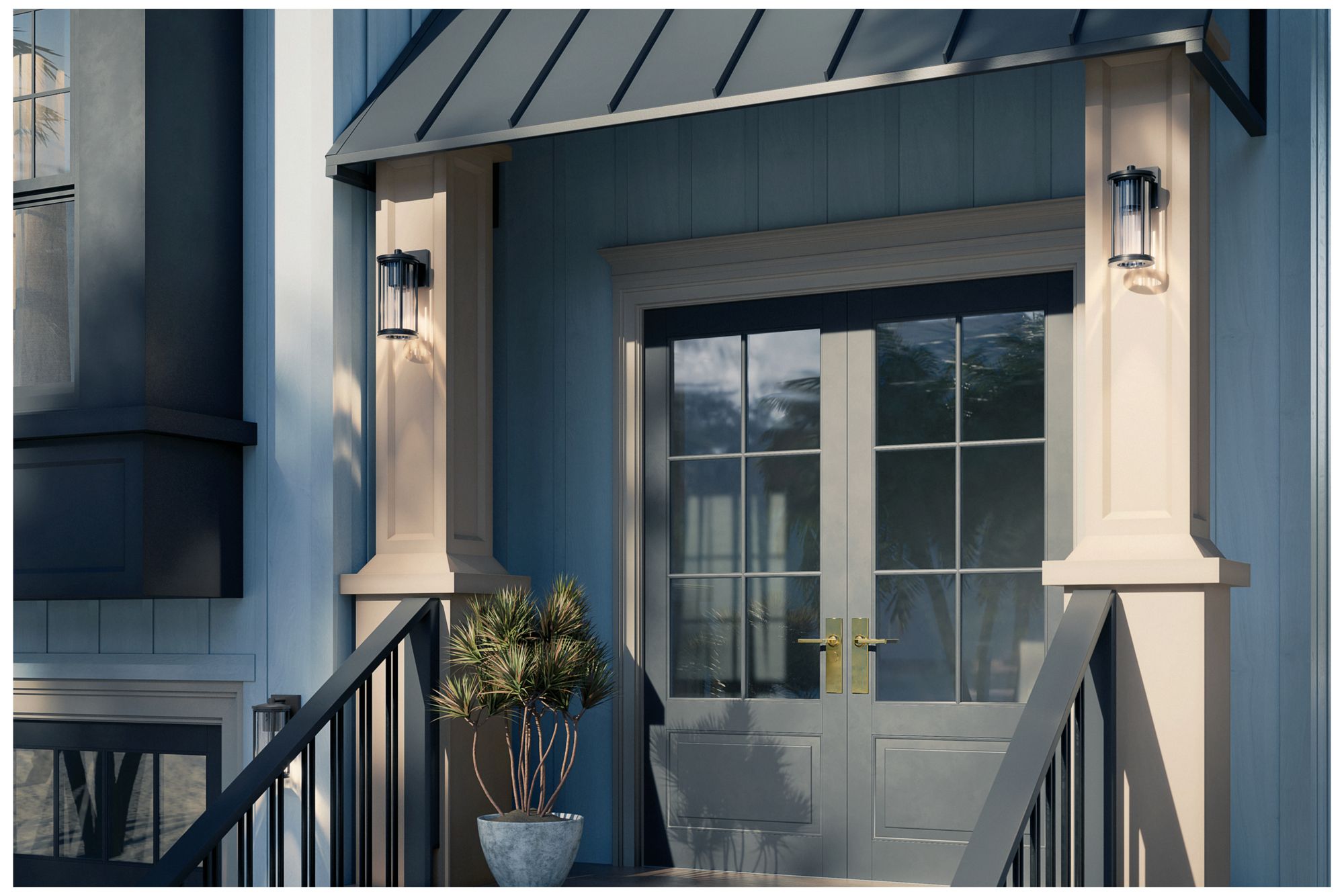 Image 3 Kichler Barras 11.5" 1-Light Outdoor DarkSky Black Wall Sconce more views