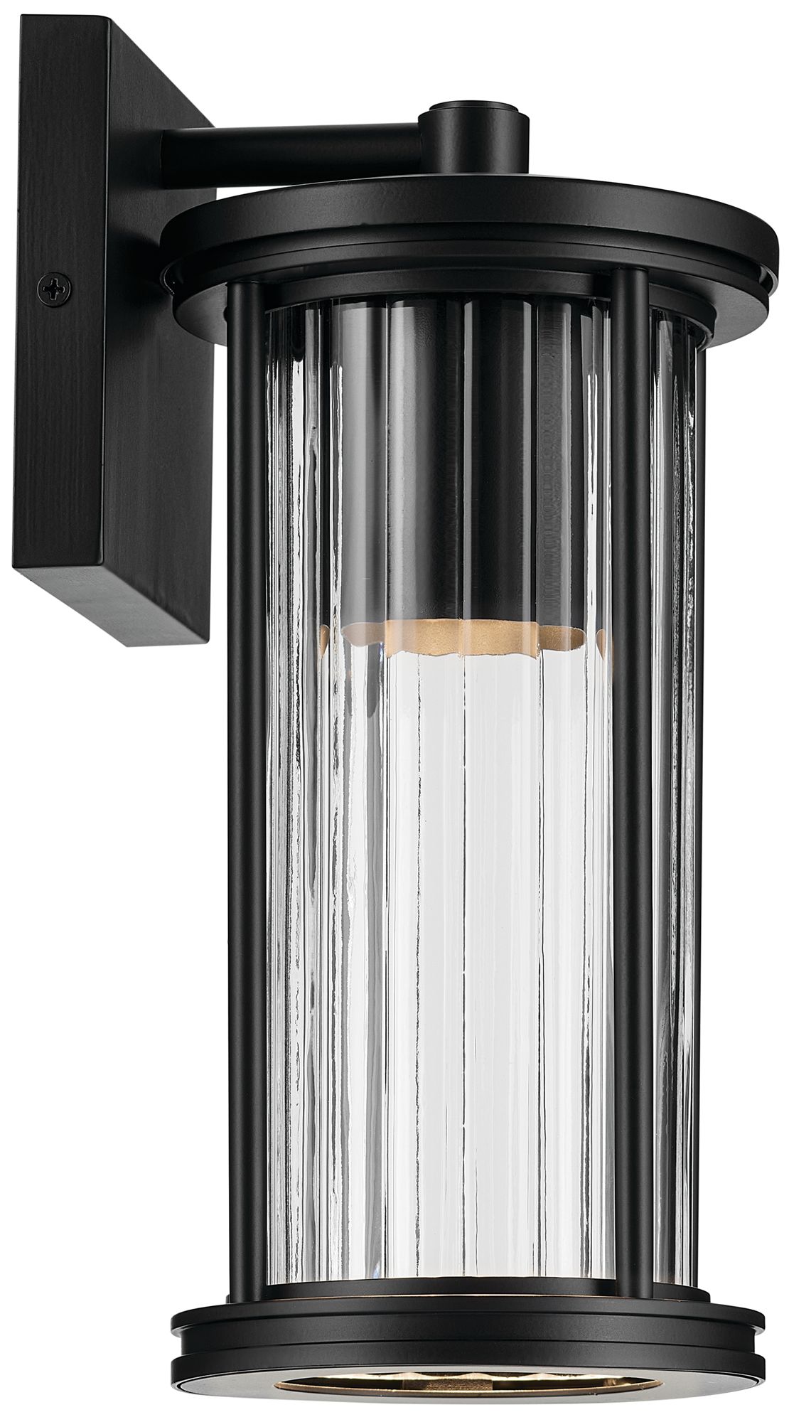 Image 6 Kichler Barras 11.5" 1-Light Outdoor DarkSky Black Wall Sconce more views