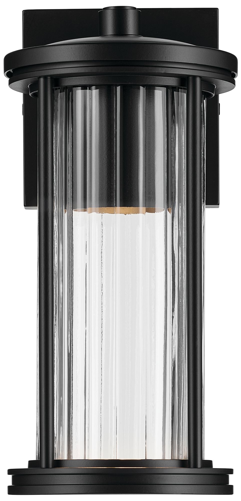 Image 7 Kichler Barras 11.5" 1-Light Outdoor DarkSky Black Wall Sconce more views