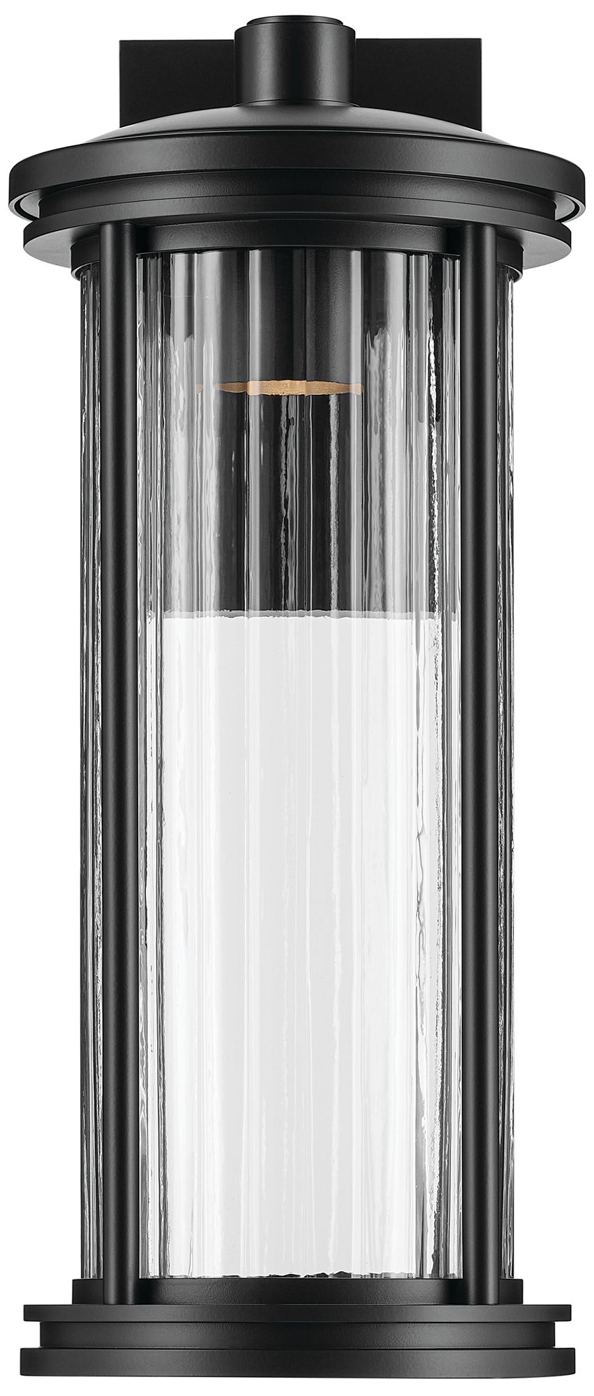 Image 7 Kichler Barras 16" 1-Light Outdoor DarkSky Black Wall Sconce more views